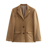 Women's Blazer Jacket Single Breasted Button Front – Office Wear