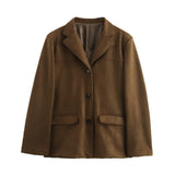 Women's Blazer Jacket Single Breasted Button Front – Office Wear