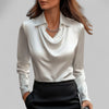 Women's Blouse Draped Cowl Neck Long Sleeve – Work Office