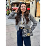 Women's Bomber Jacket Cropped Long Sleeve Button Up – Going Out