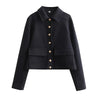 Women's Bomber Jacket Cropped Long Sleeve Button Up – Going Out