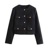 Women's Bomber Jacket Cropped Long Sleeve – Night Out