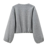 Women's Bomber Jacket Cropped Long Sleeve Zip Front – Going Out