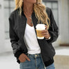 Women's Bomber Jacket Zip Front Long Sleeve Ribbed Trim – Weekend Plans