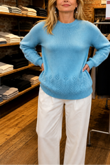 Women’s Cable Knit Sweater Round Neck Long Sleeve Pullover – Relaxed Day Plans