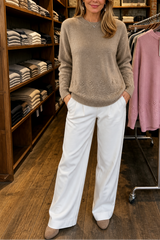 Women’s Cable Knit Sweater Round Neck Long Sleeve Pullover – Relaxed Day Plans