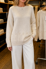 Women’s Cable Knit Sweater Round Neck Long Sleeve Pullover – Relaxed Day Plans