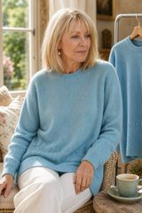 Women’s Cable Knit Sweater Round Neck Long Sleeve Pullover – Relaxed Day Plans