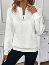 Women's Cable Knit Sweater Zip Front Long Sleeve – Lunch Dates