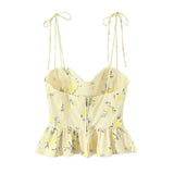 Women's Camisole Top Floral Corset Sweetheart Neckline – Going Out Summer