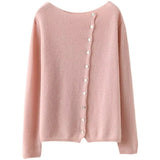 Women's Cardigan Asymmetric Collar Button Front Long Sleeve Knit – Daily Wear