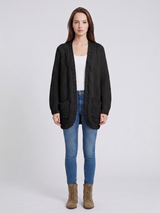 Women’s Cardigan Open Front Cable Detail Front Pockets – Weekend Bookstore Visits