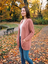 Women’s Cardigan Open Front Cable Detail Front Pockets – Weekend Bookstore Visits