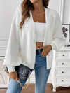 Women’s Cardigan Open Front Ribbed Texture Front Pockets – Weekend Coffee Runs