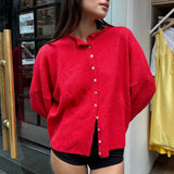 Women's Cardigan Oversized Dropped Shoulder Button Front - Casual