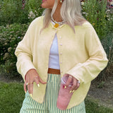 Women's Cardigan Oversized Dropped Shoulder Button Front - Casual