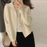Women's Cardigan Ribbed Knit Zip Front High Collar – Day Trip