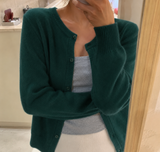 Women's Cardigan Round Neck Button Front Long Sleeve Ribbed Trim – Bookstore Visit