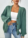Women's Cardigan V Neck Button Front Ribbed Knit Long Sleeve – Coffee Meetup