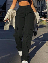 Women's Cargo Pants High Rise Wide Leg Side Pocket – City Outings