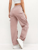 Women's Cargo Parachute Pants Wide Leg Drawstring – Casual Street Style