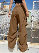 Women's Cargo Parachute Pants Wide Leg – Street Style