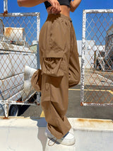 Women's Cargo Parachute Pants Wide Leg – Street Style