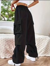 Women's Cargo Parachute Pants Wide Leg – Street Style