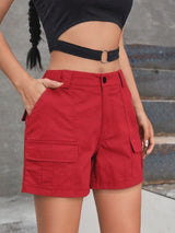 Women's Cargo Shorts Button Waist Side Flap Pockets – Travel Day