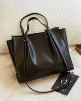 Women's Carryall Tote Bag Open Top Contrast Stitch Dual Handles – Work