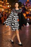 Women's Clown Costume Checkerboard Asymmetric Ruffle Collar – Halloween Parade