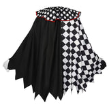 Women's Clown Costume Checkerboard Asymmetric Ruffle Collar – Halloween Parade