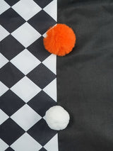 Women's Clown Costume Checkerboard Asymmetric Ruffle Collar – Halloween Parade