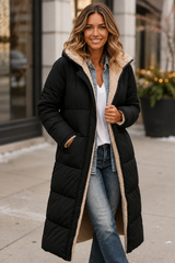 Women’s Coat Hooded Quilted Long Sleeve – Winter Errands