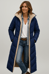Women’s Coat Hooded Quilted Long Sleeve – Winter Errands