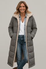 Women’s Coat Hooded Quilted Long Sleeve – Winter Errands