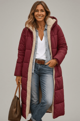 Women’s Coat Hooded Quilted Long Sleeve – Winter Errands