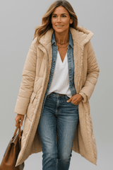 Women’s Coat Hooded Quilted Long Sleeve – Winter Errands