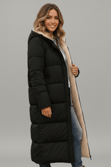 Women’s Coat Hooded Quilted Long Sleeve – Winter Errands