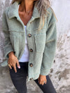 Women's Coat Textured Button Front Point Collar – Weekend Outing