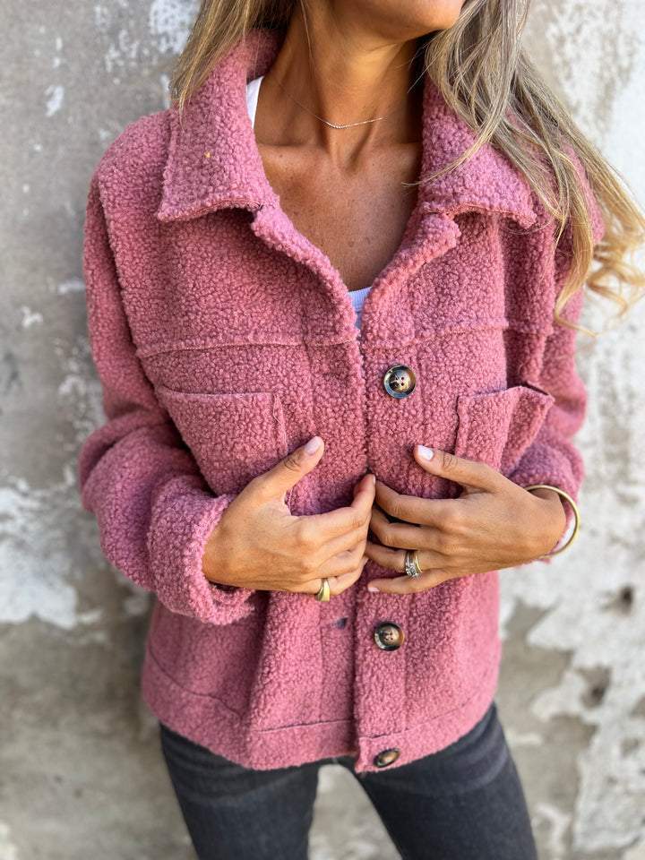 Women's Coat Textured Button Front Point Collar – Weekend Outing