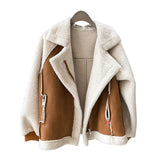 Women's Coat Wide Lapel Zip Pockets Ribbed Cuffs – Winter Errands