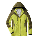 Women's Color Block Rain Jacket Hooded Zip Front – Weather Protection Style