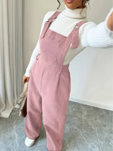Women's Corduroy Overall Wide Leg Square Neck Sleeveless – Going Out