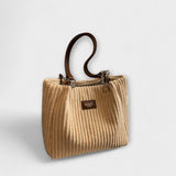 Women's Corduroy Shoulder Bag Zip Top Dual Strap – Everyday Tote