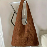 Women's Crochet Tote Bag Rectangular Shoulder Straps – Outdoor Party