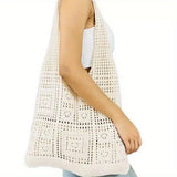 Women's Crochet Tote Bag Rectangular Shoulder Straps – Outdoor Party