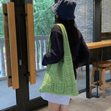 Women's Crochet Tote Bag Rectangular Shoulder Straps – Outdoor Party