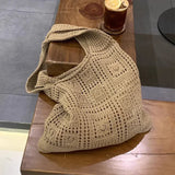Women's Crochet Tote Bag Rectangular Shoulder Straps – Outdoor Party