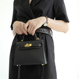 Women's Crossbody Bag Rectangular Top Handle Turn Lock – Going Out